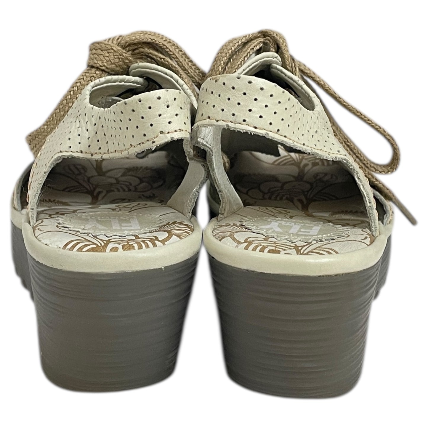 Sandals Heels Platform By Fly London In Cream, Size:8.5