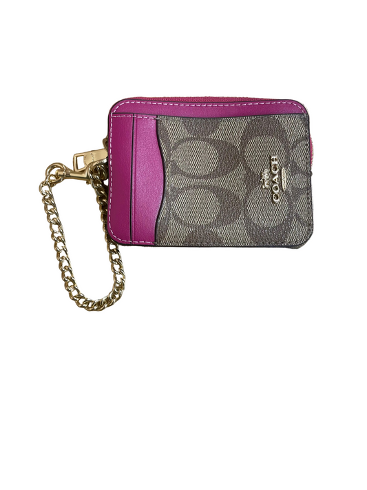 Wallet Designer By Coach In Brown & Pink, Size:Small
