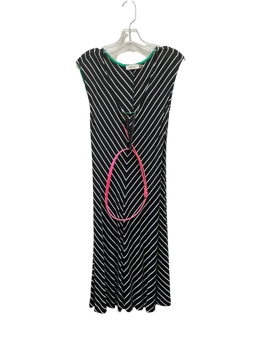 Dress Casual Midi By Calvin Klein In Black & White, Size:12
