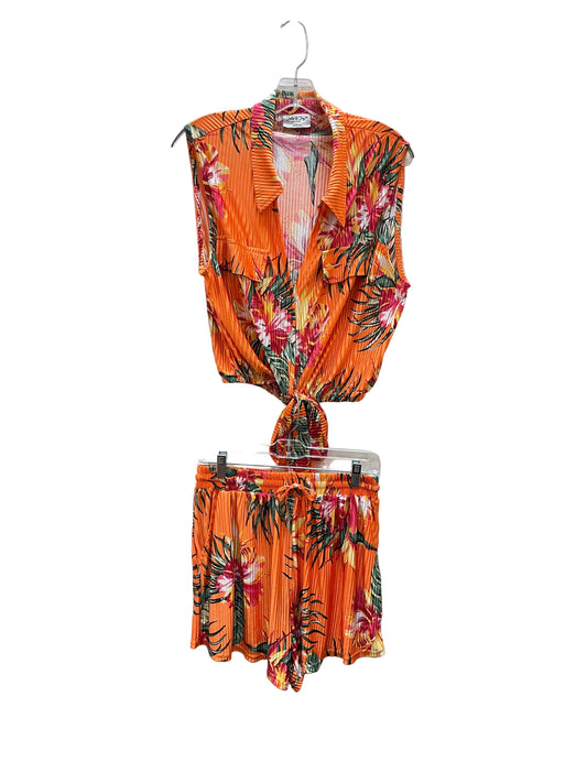 Shorts Set By Jolie & Joy In Orange & Pink, Size:L