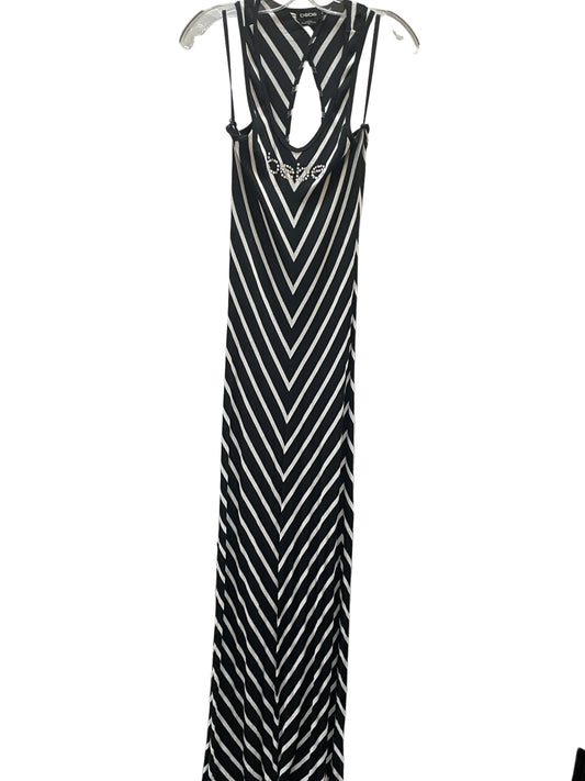 Dress Casual Maxi By Bebe In Black & White, Size:L