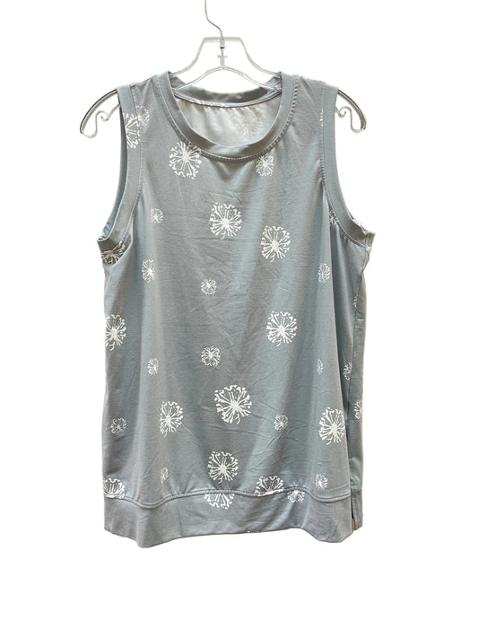 Top Sleeveless Basic By Clothes Mentor In Grey & White, Size:L