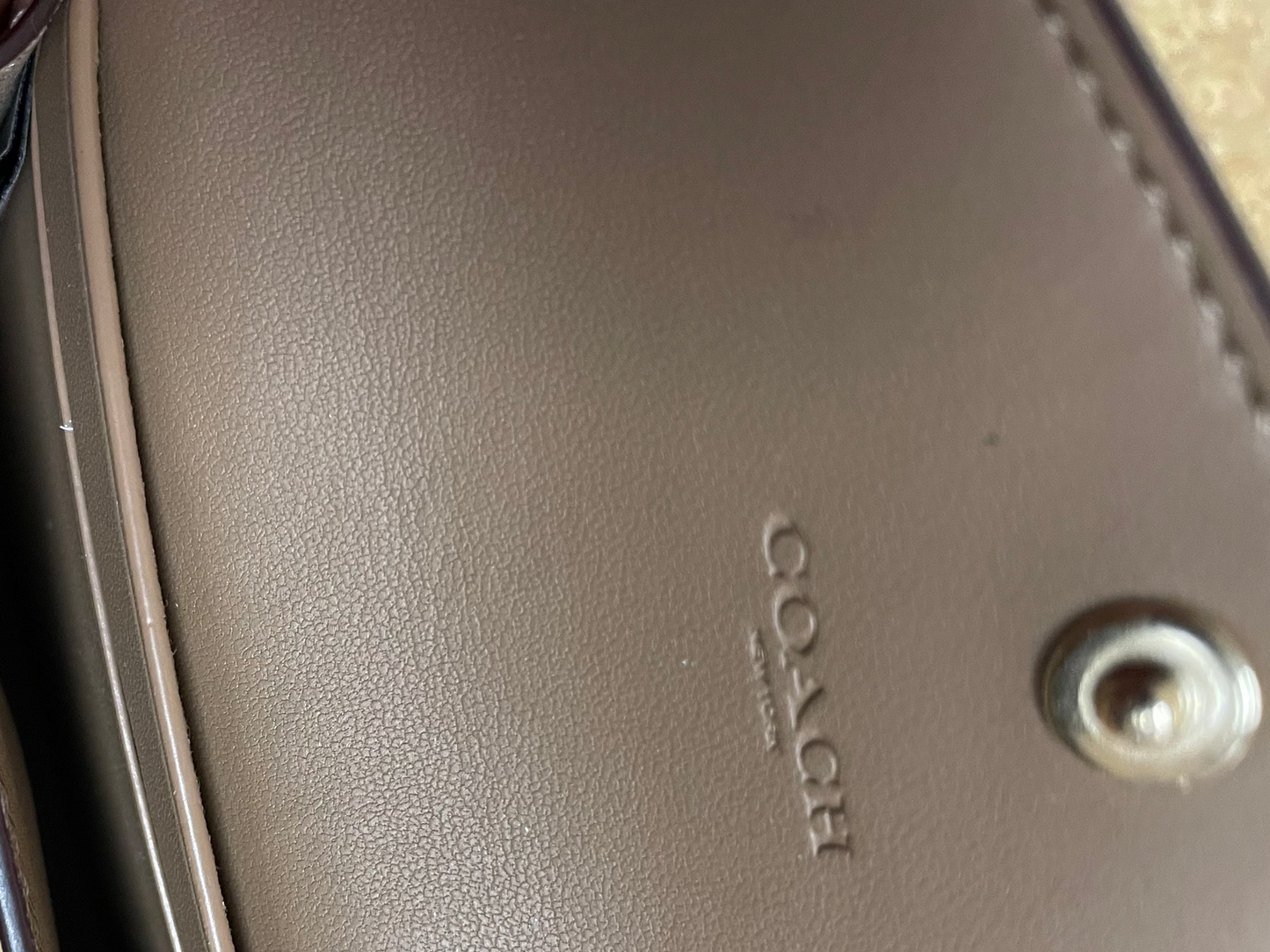 Id/Card Holder Designer By Coach In Cream