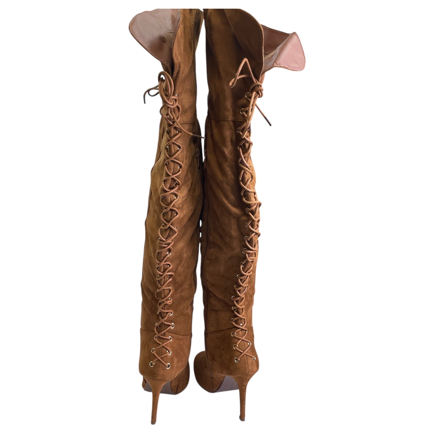 Boots Over-The-Knee Heels By Forever In Tan, Size:10