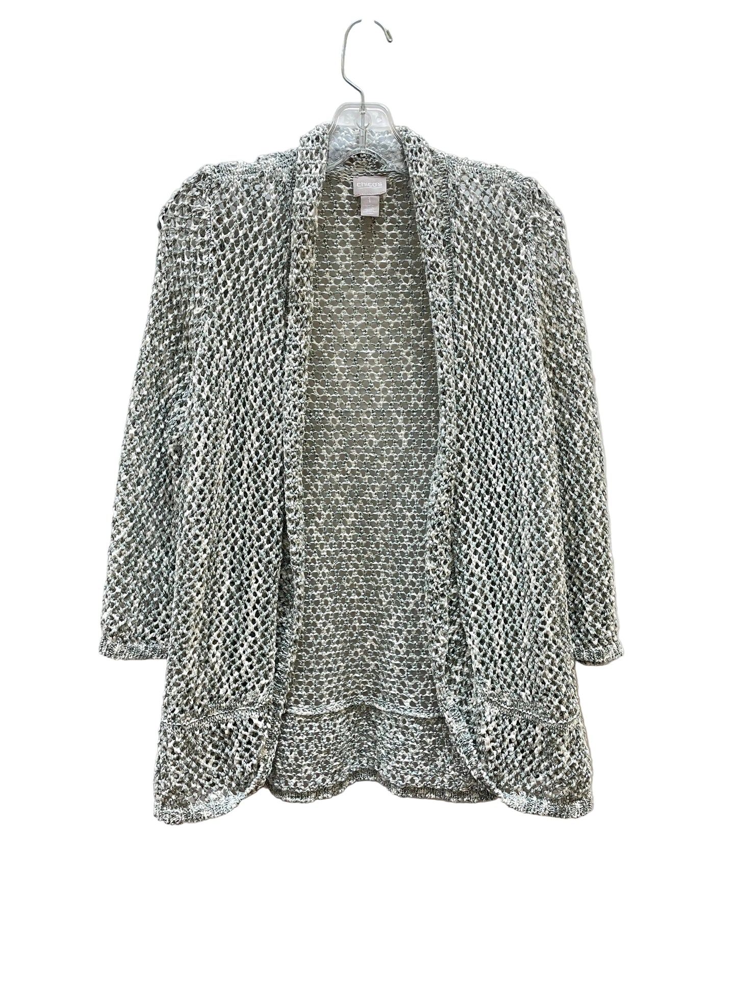 Cardigan By Chicos In Grey & White, Size:M