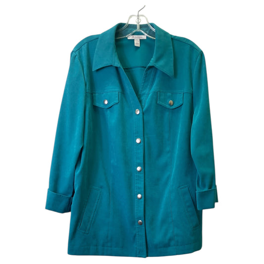 Blazer By Jm Collections In Teal, Size:L