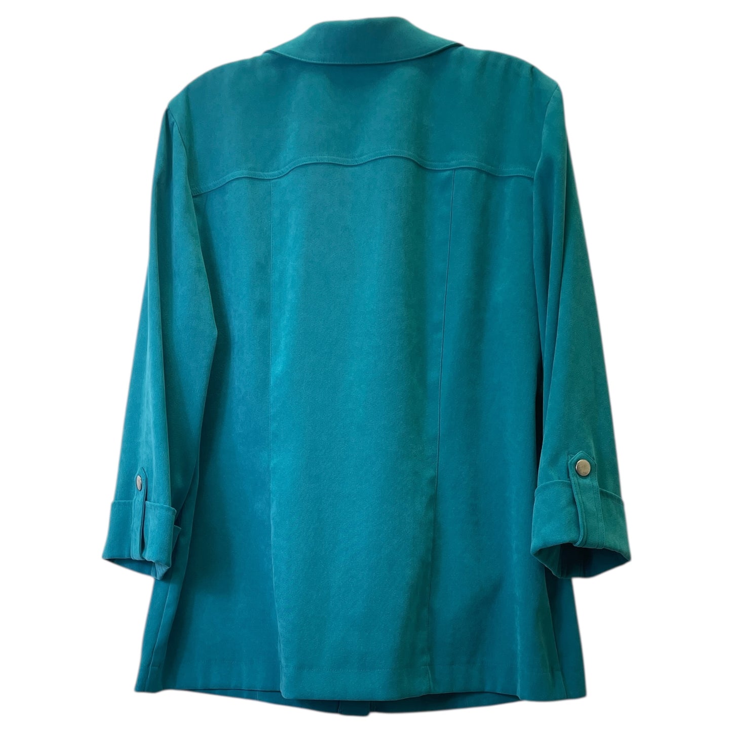 Blazer By Jm Collections In Teal, Size:L