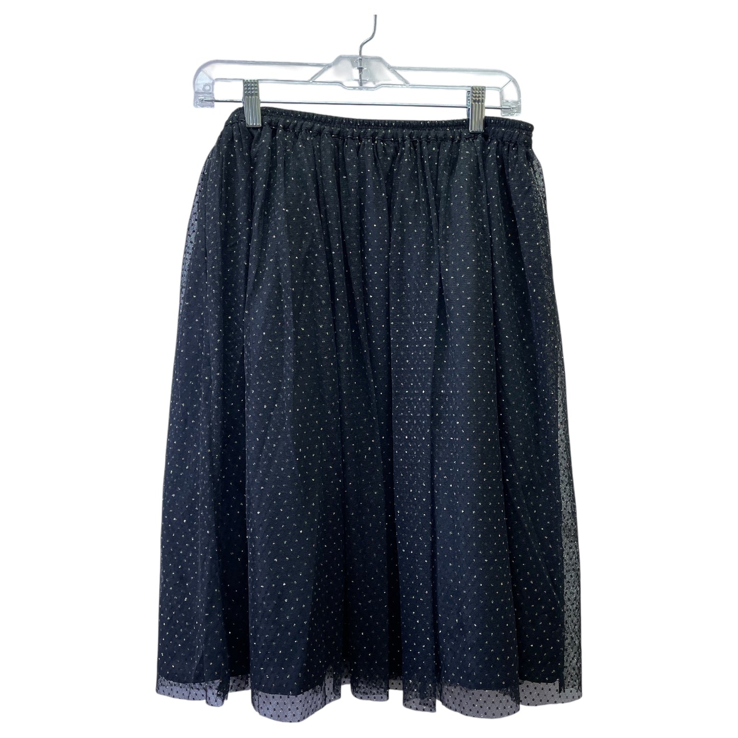 Skirt Midi By Zara Basic In Black & Gold, Size:L
