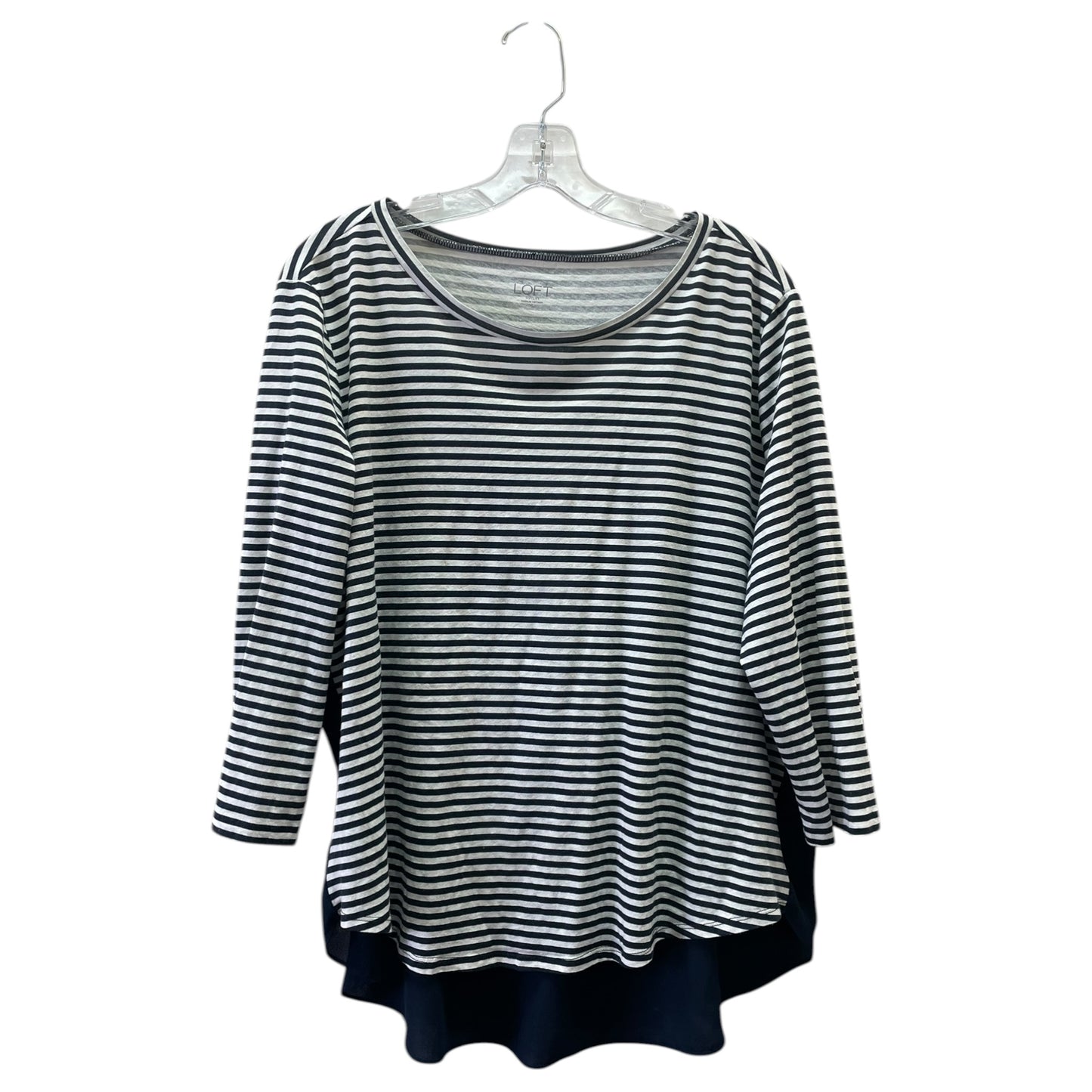 Top 3/4 Sleeve By Loft In Blue Denim, Size:Xl