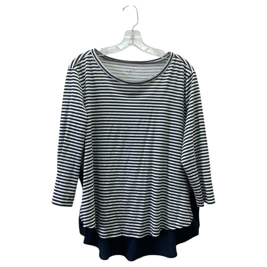 Top 3/4 Sleeve By Loft In Blue Denim, Size:Xl