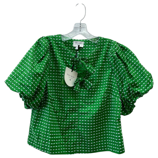 Top Ss Designer By Kate Spade In Green & White, Size:S
