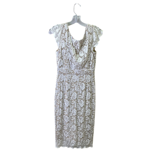 Dress Party Midi By Abs In Cream & Tan, Size:M