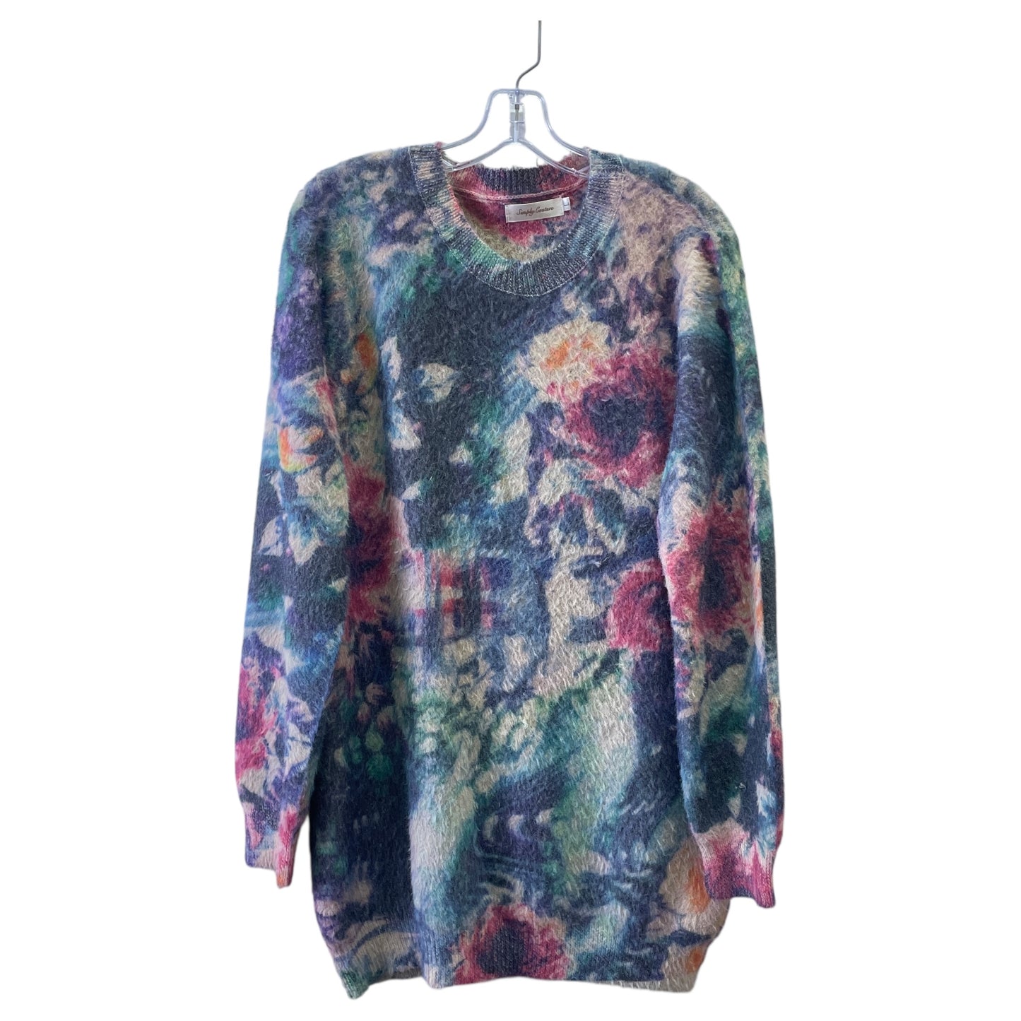 Dress Sweater By Simply Couture In Blue & Pink, Size:L