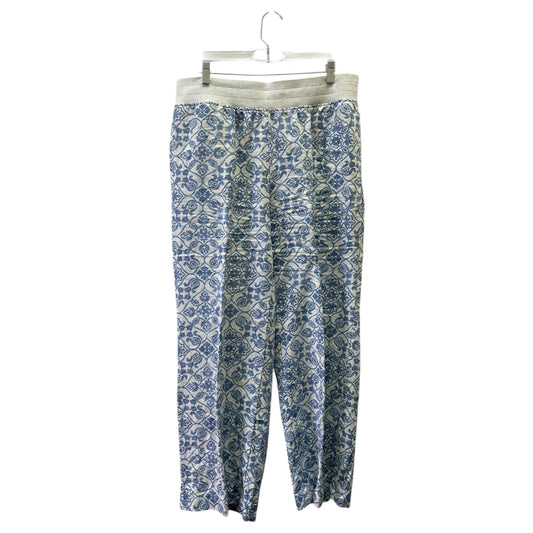 Pants Wide Leg By Soft Surroundings In Blue & White, Size:L