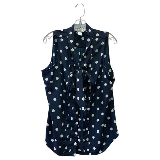 Blouse Sleeveless By Christopher And Banks In Polkadot Pattern, Size:L