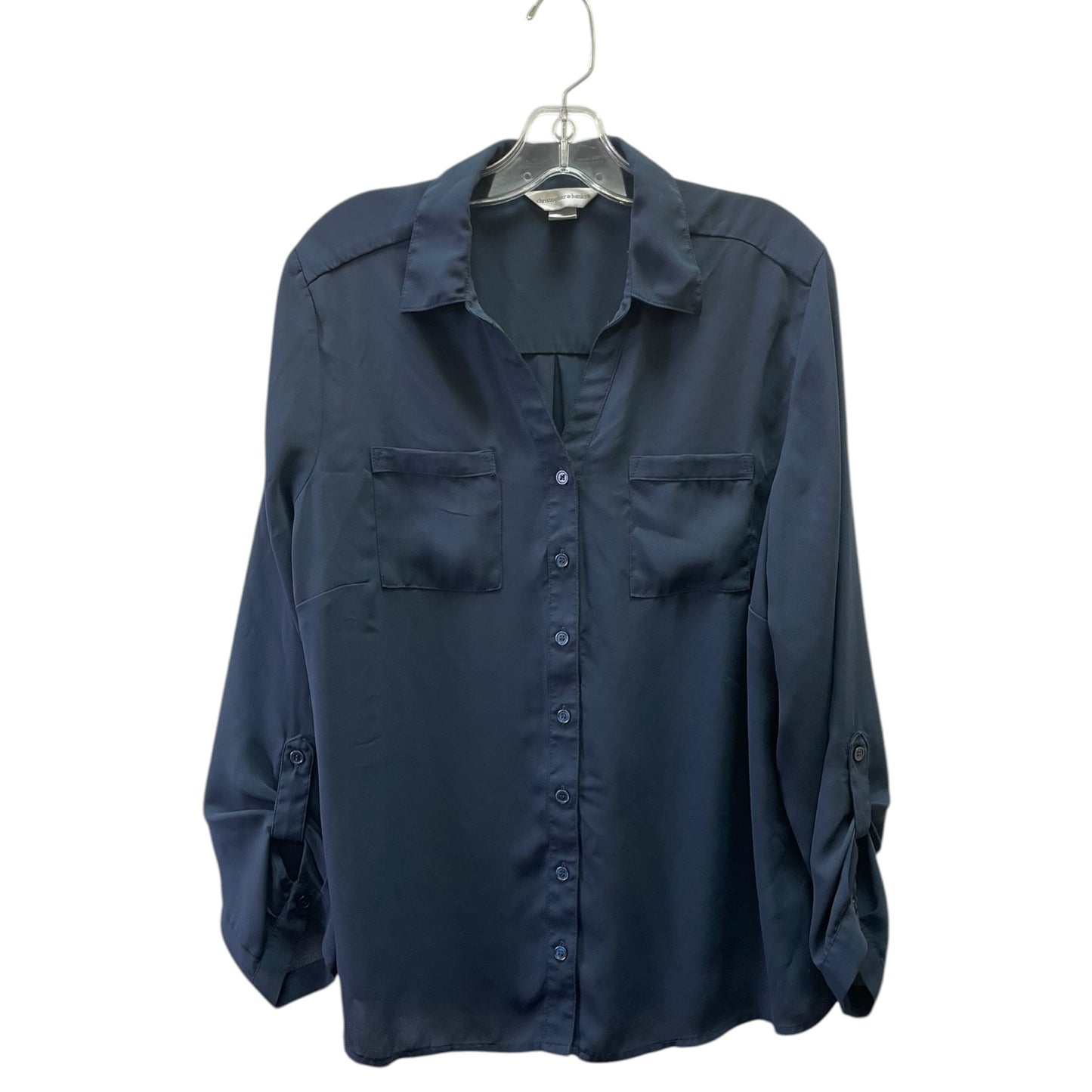 Blouse Ls By Christopher And Banks In Blue, Size:L