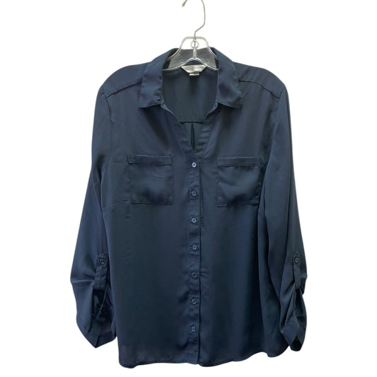Blouse Ls By Christopher And Banks In Blue, Size:L