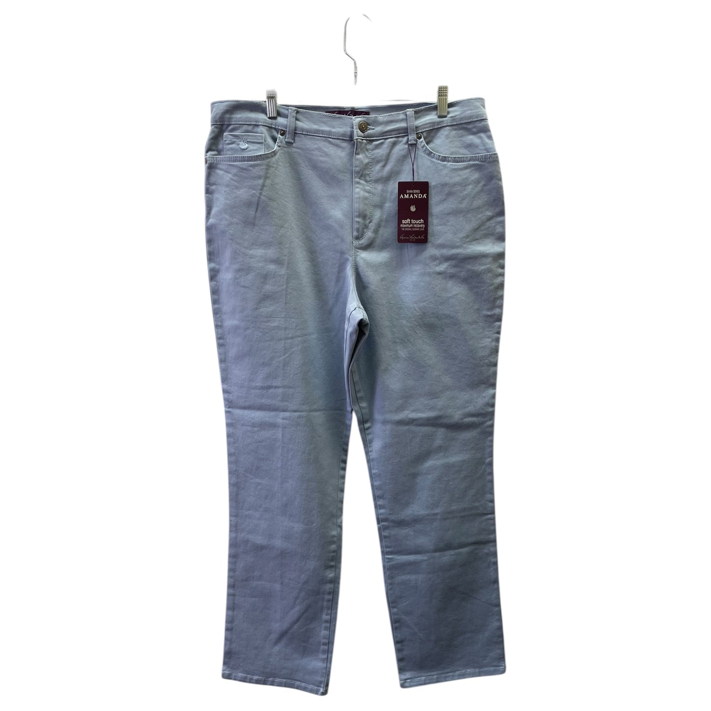 Jeans Straight By Gloria Vanderbilt In Purple Denim, Size:18