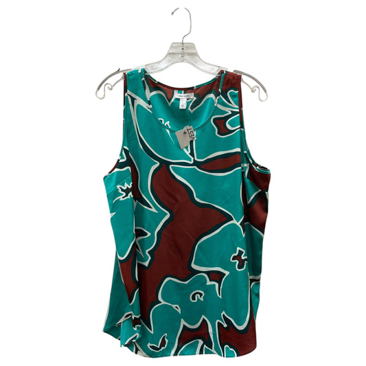 Blouse Sleeveless By Nine West In Brown & Green, Size:L