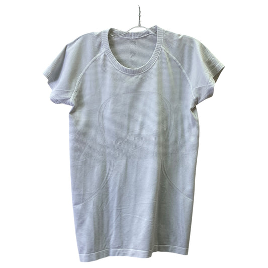 Athletic Top Ss By Lululemon In Grey, Size:M