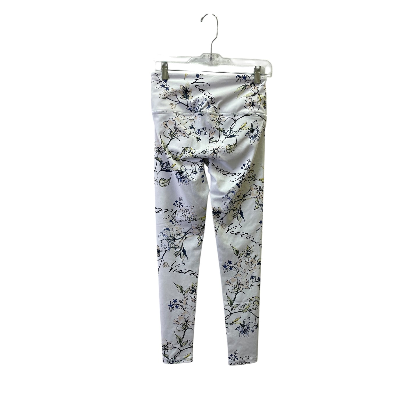 Athletic Leggings By Victorias Secret In White & Yellow, Size:S