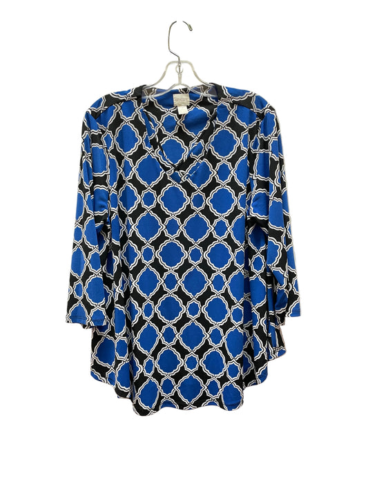 Top Ls By Chicos In Black & Blue, Size:L