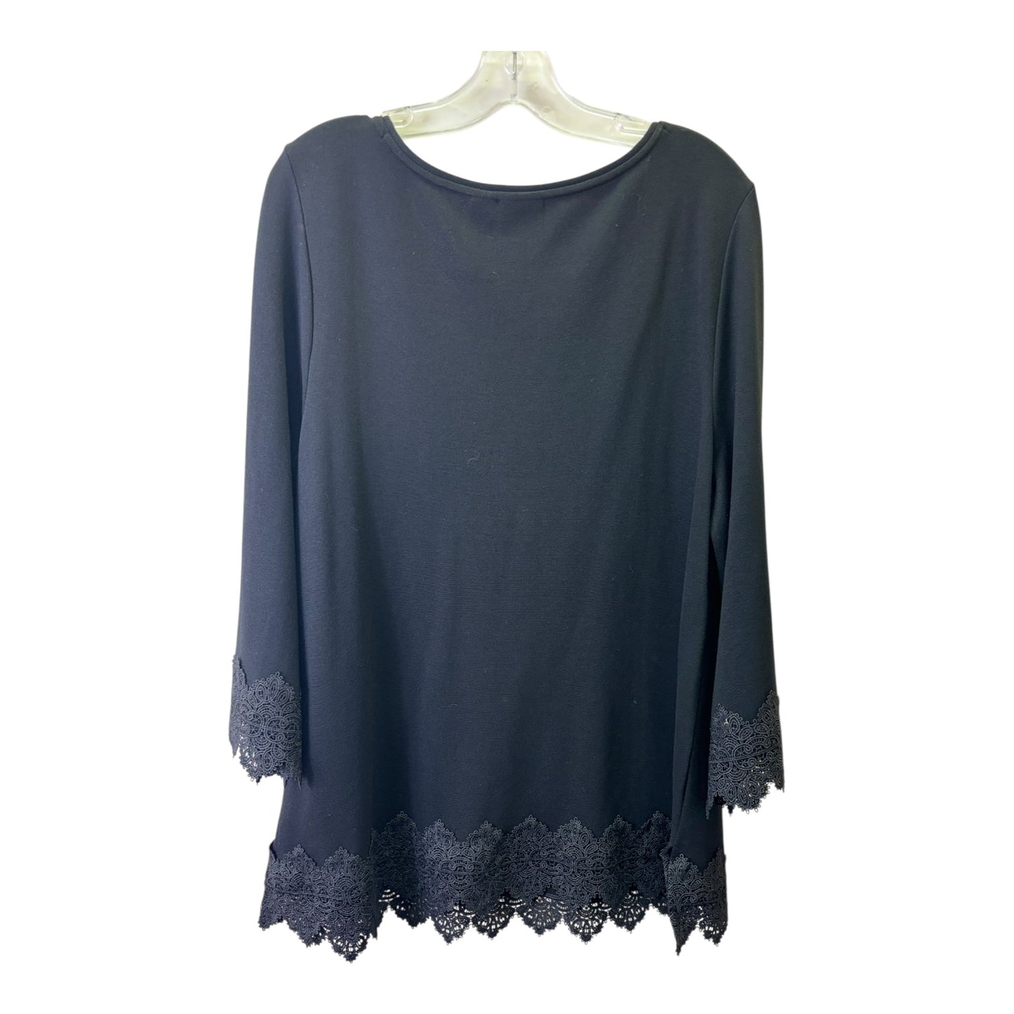 Top 3/4 Sleeve By Chicos In Black, Size:Xl
