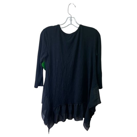 Top 3/4 Sleeve By Pebble And Stone In Black, Size:S