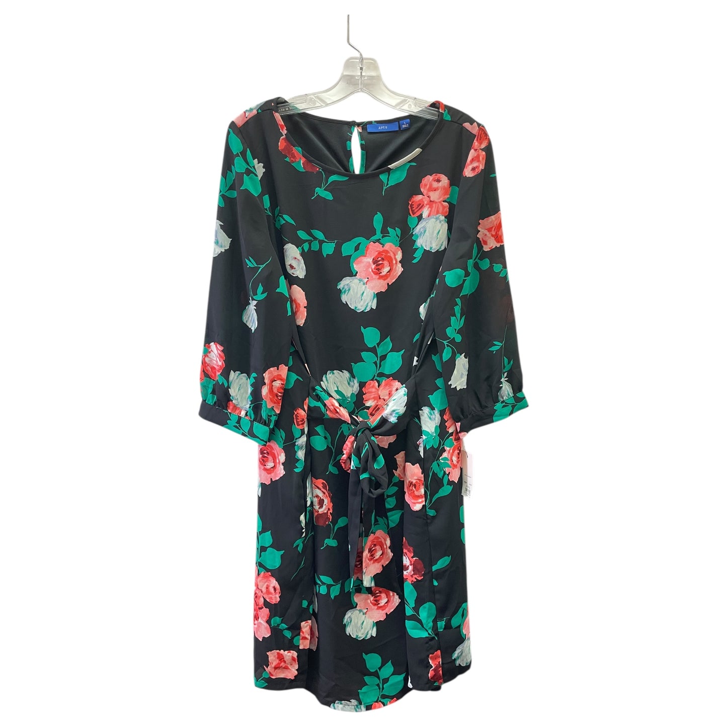 Dress Casual Maxi By Apt 9 In Black & Pink, Size:L