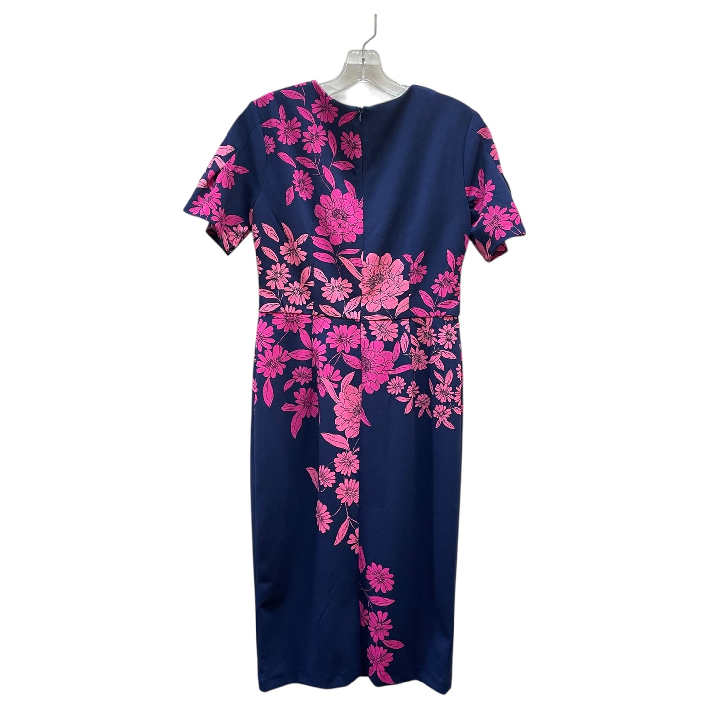 Dress Casual Midi By London Times In Blue & Pink, Size:4