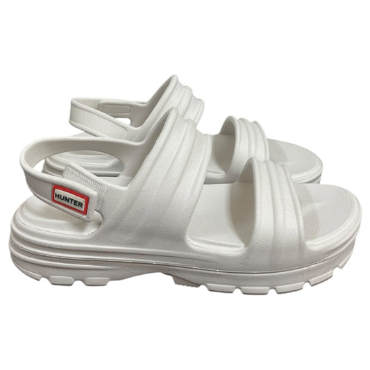Sandals Flats By Hunter In White, Size:8