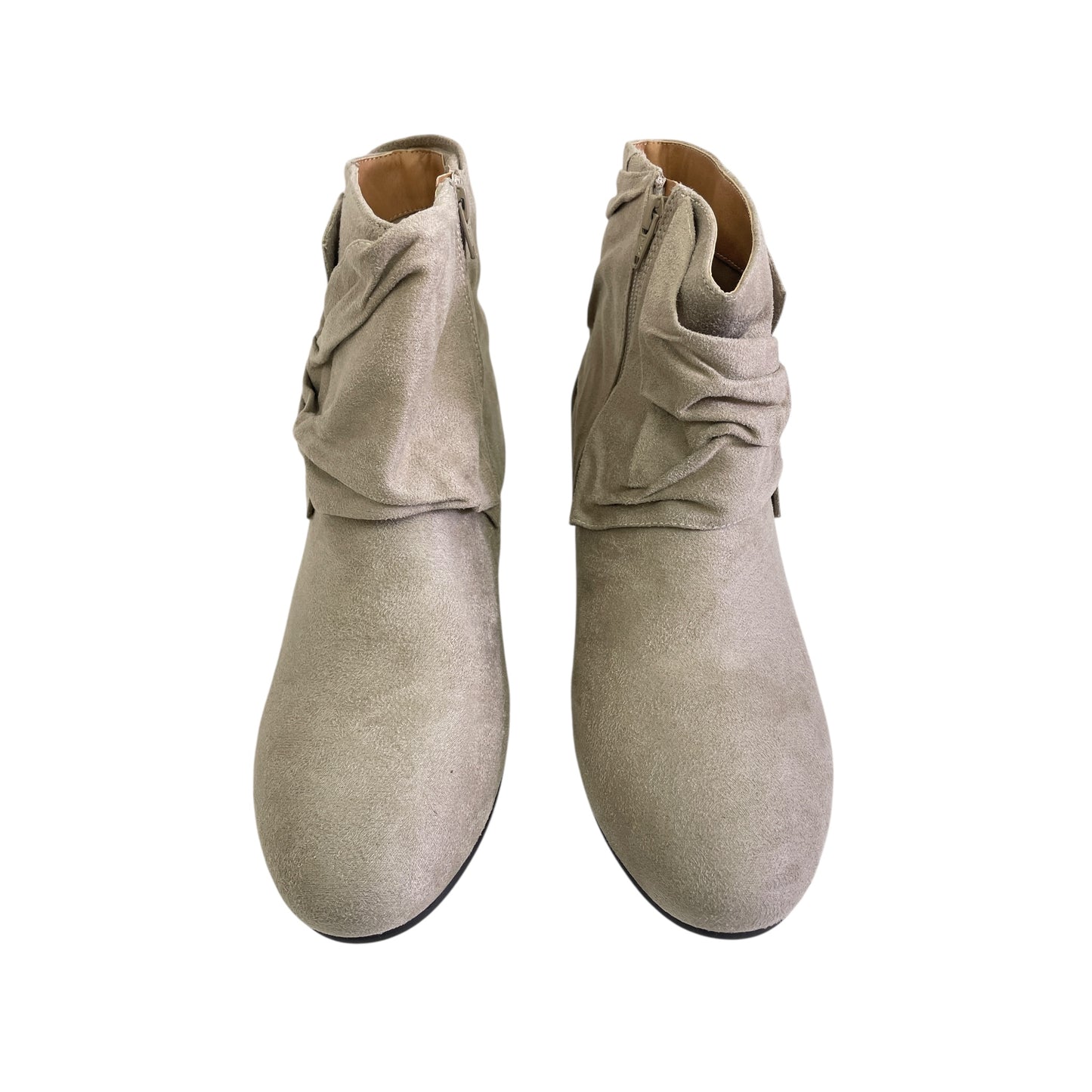Boots Ankle Flats By Comfortview In Taupe, Size:12