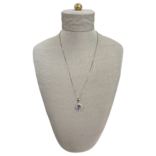 Necklace Sterling Silver By Clothes Mentor In Purple & Silver