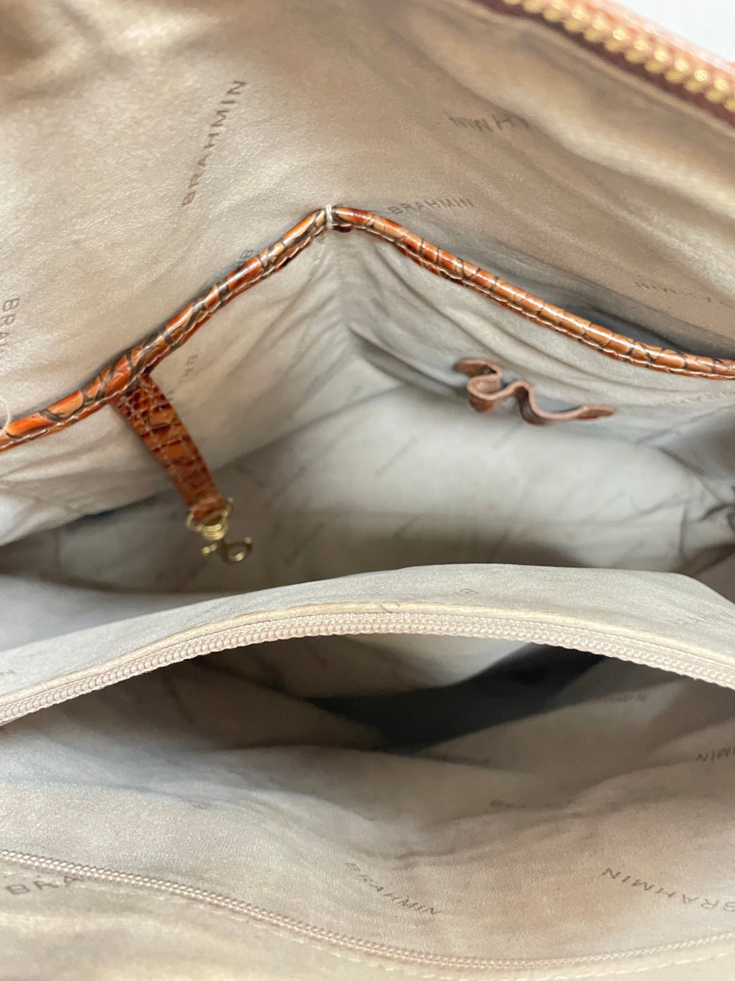 Handbag Designer By Brahmin In Brown, Size:Large