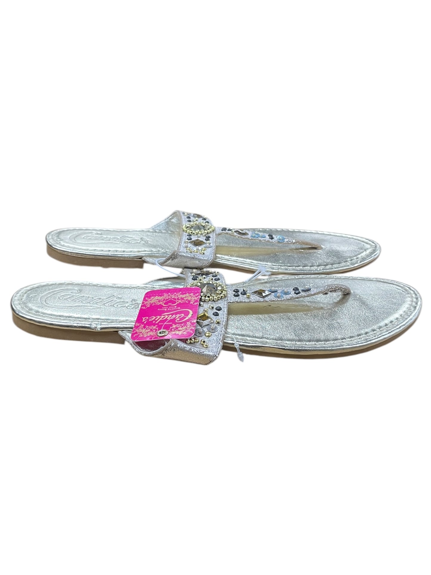 Sandals Flats By Candies In Gold, Size:9