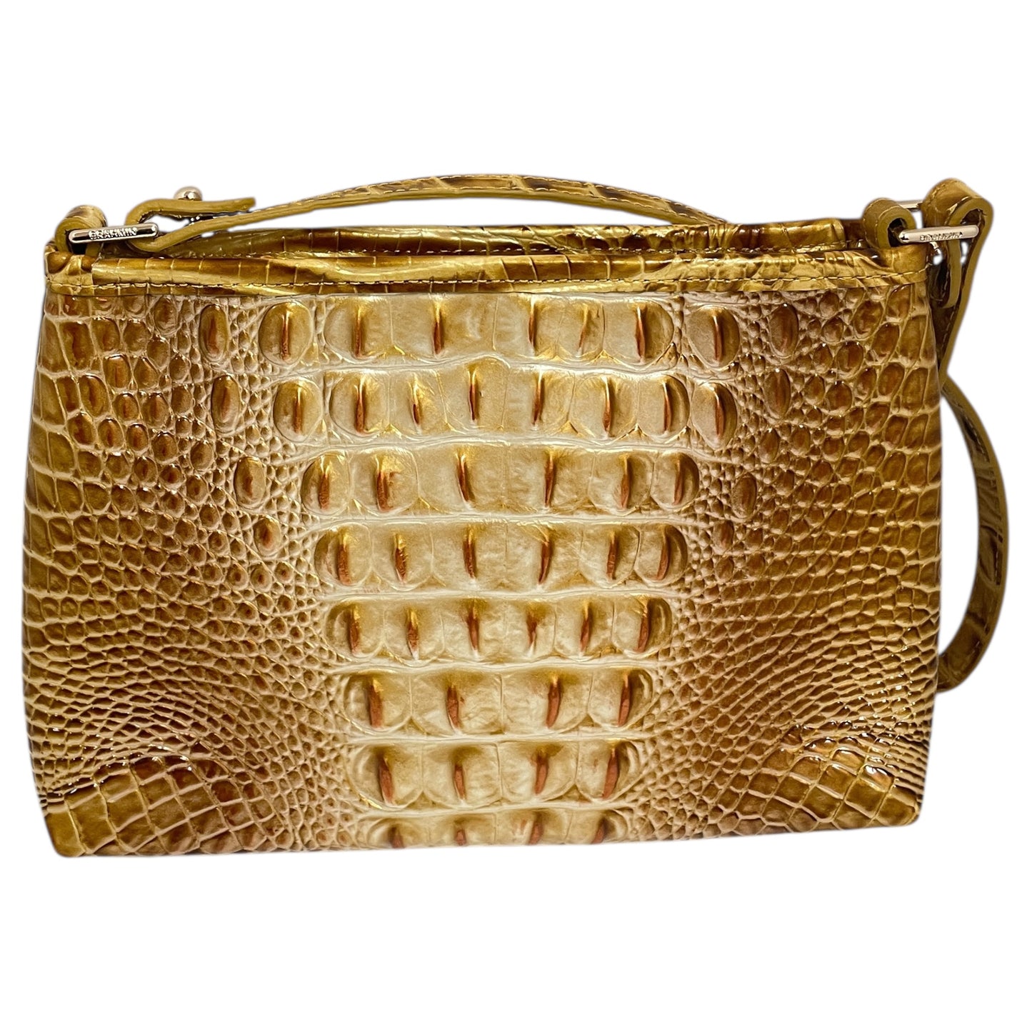 Crossbody Designer By Brahmin In Yellow, Size:Small