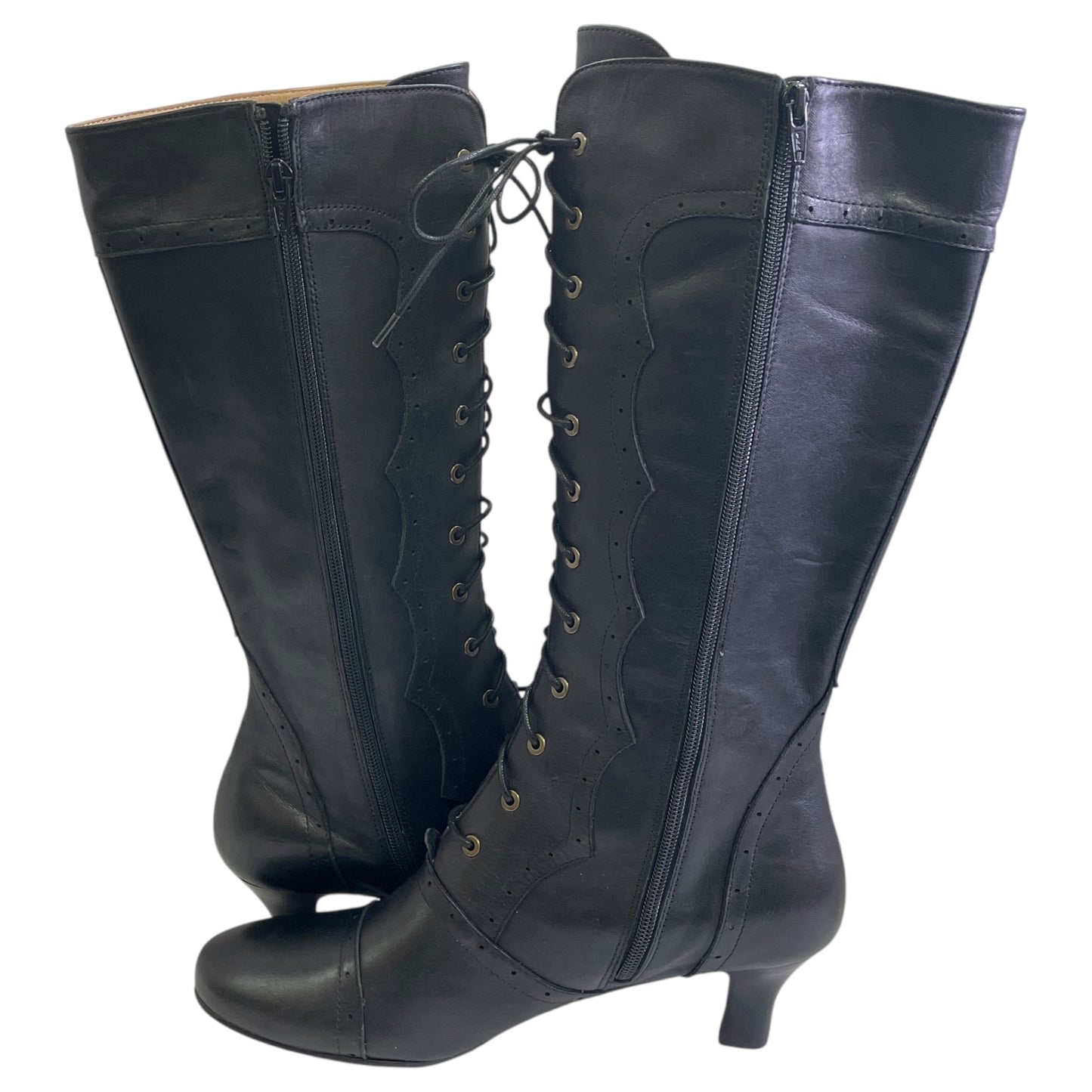 Boots Knee Heels By ARRAY In Black, Size:12