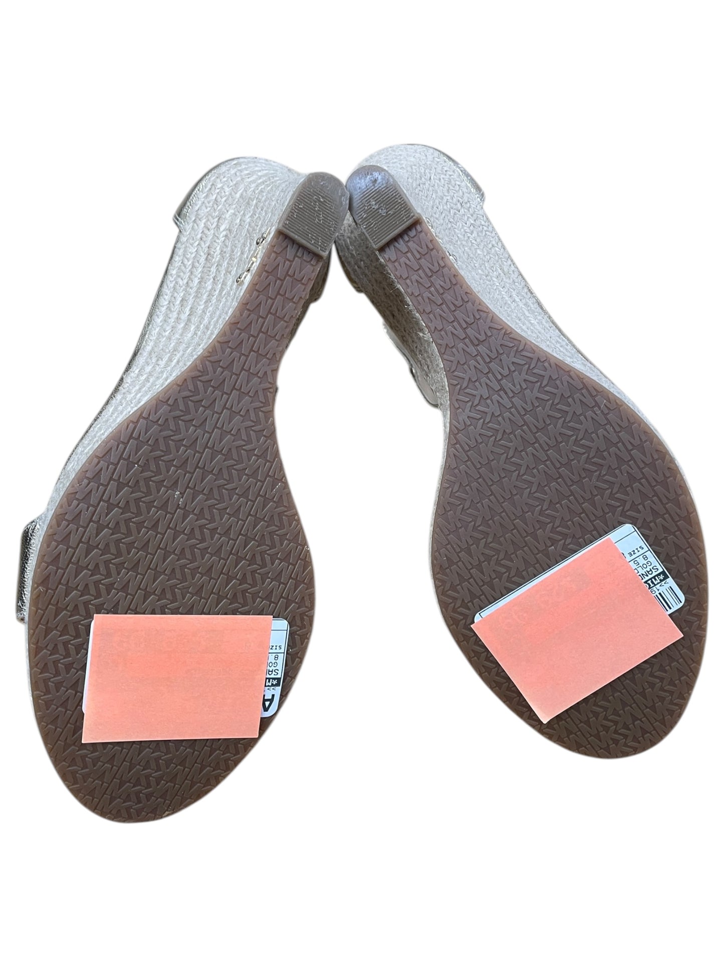 Sandals Designer By Michael Kors In Gold, Size:8.5