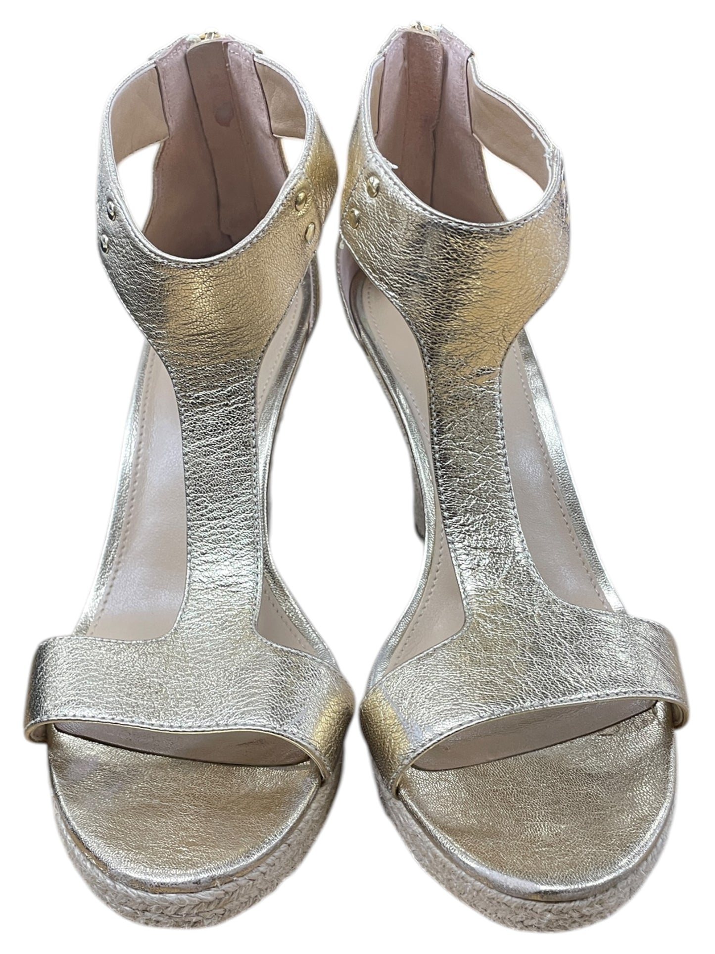 Sandals Designer By Michael Kors In Gold, Size:8.5