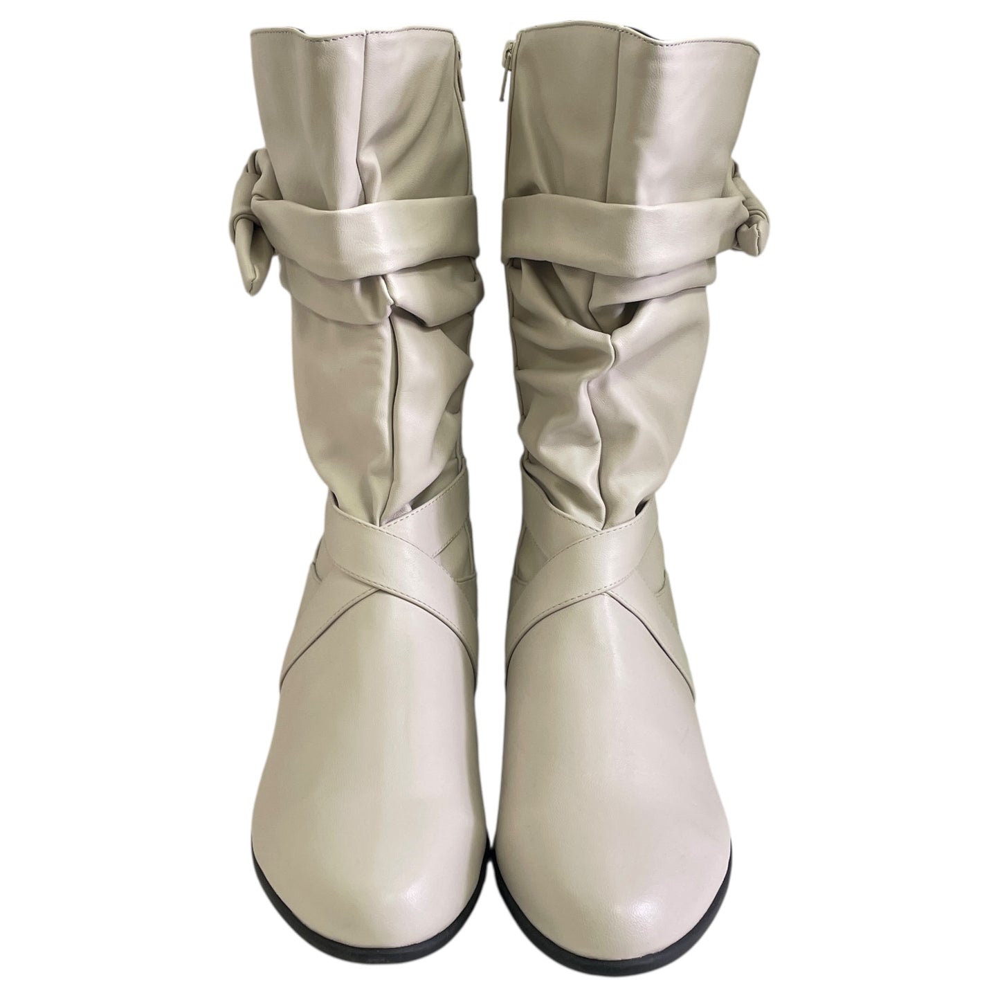 Boots Mid-Calf Flats By Comfortview In Cream, Size:12