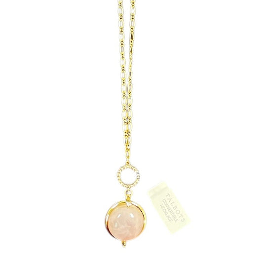 Necklace Pendant By Talbots In Gold & Pink