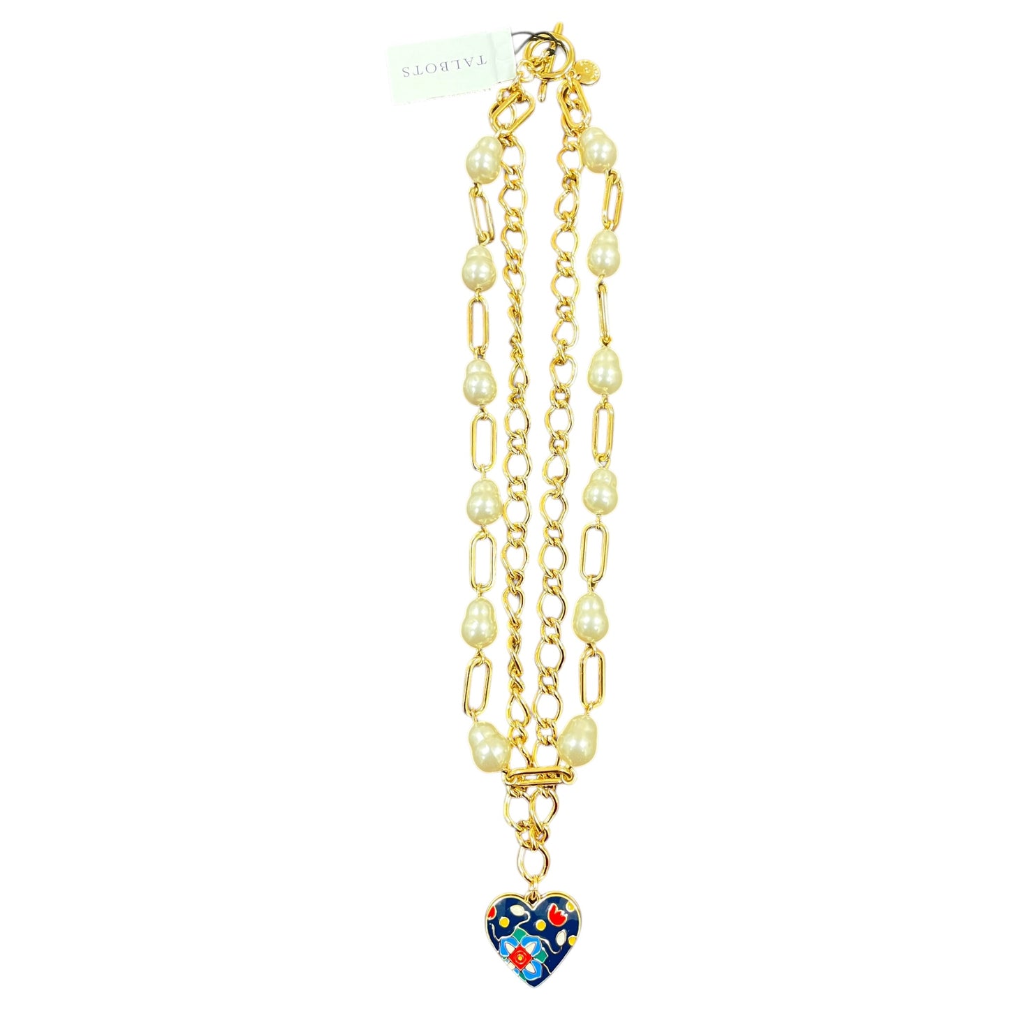 Necklace Pendant By Talbots In Blue & Gold