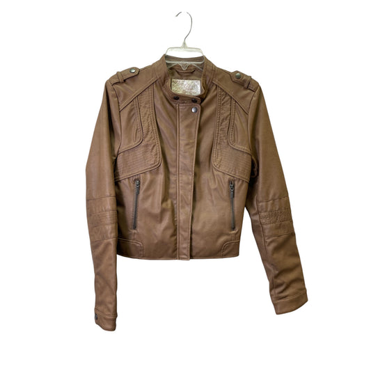 Jacket Moto By Arden B In Tan, Size:L