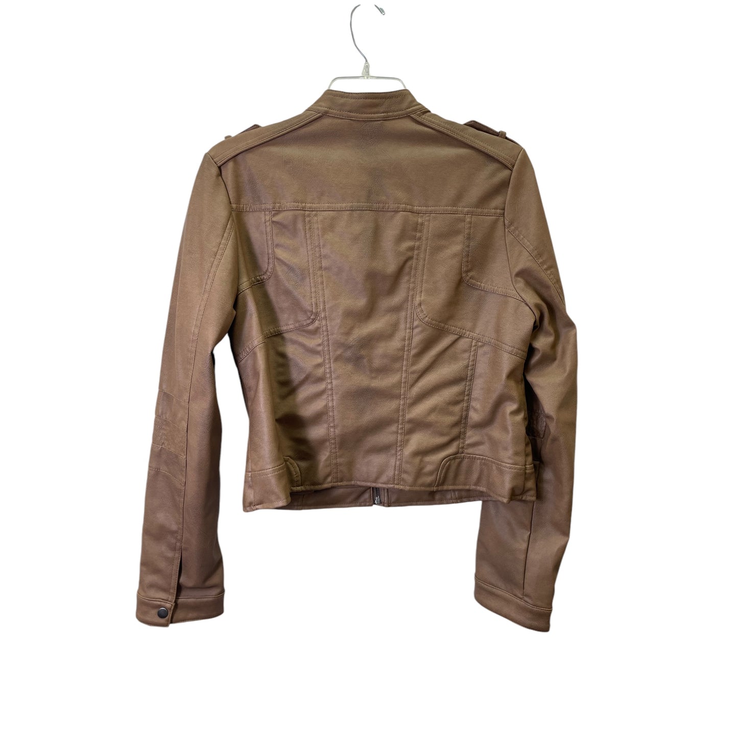 Jacket Moto By Arden B In Tan, Size:L