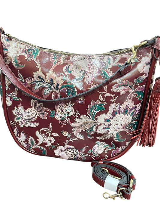 Crossbody Designer By Patricia Nash In Maroon, Size:Large