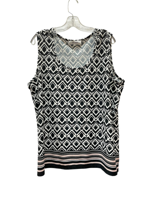 Blouse Sleeveless By Jones Studio In Black & White, Size:Xs
