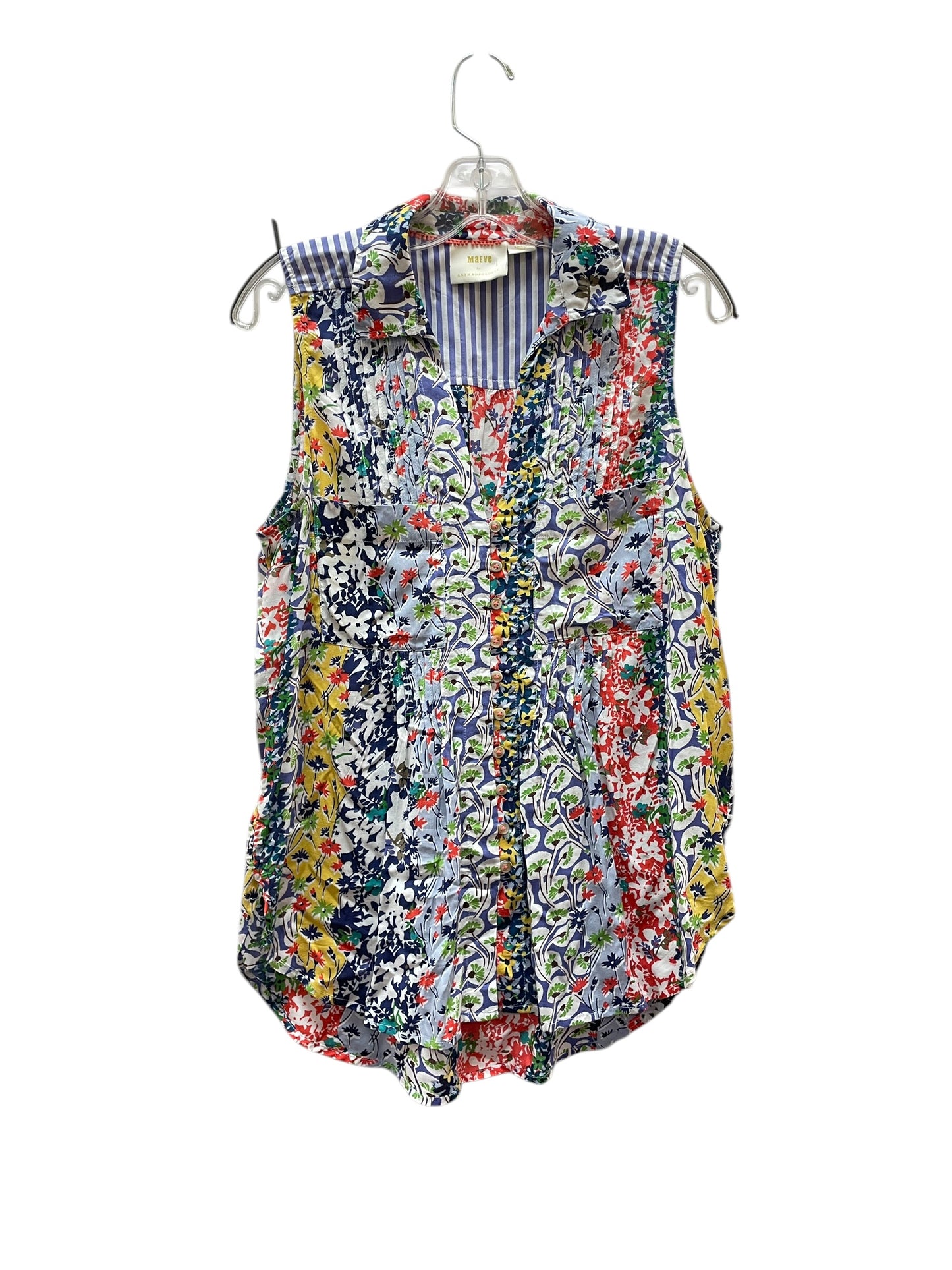 Top Sleeveless By Maeve In Blue & Red, Size:S