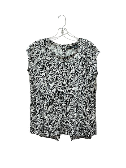 Top Sleeveless By Tahari In Black & White, Size:M