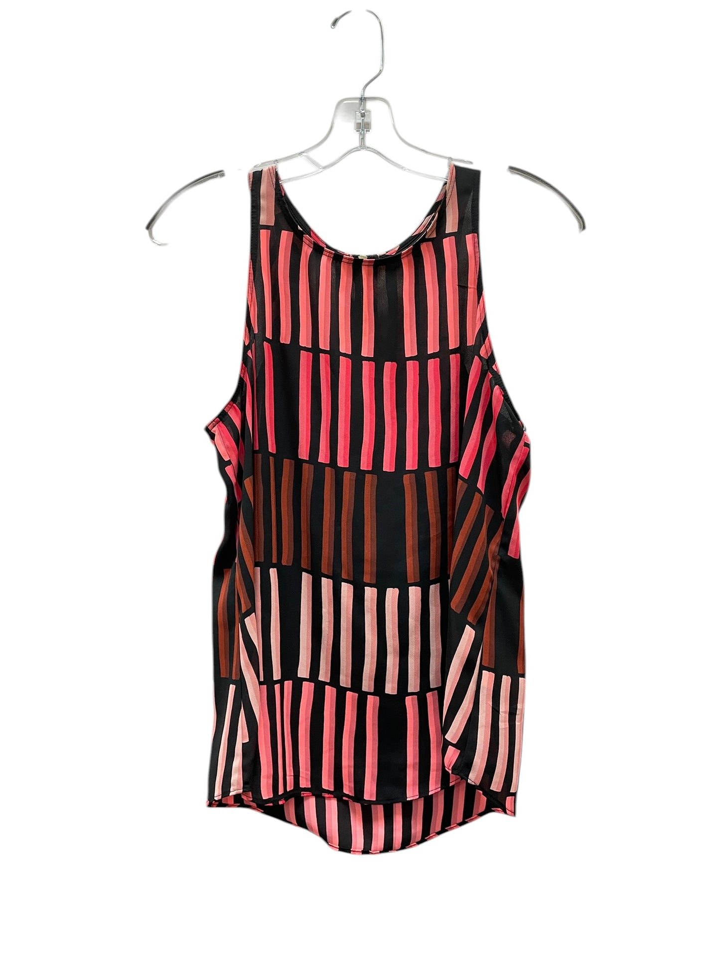 Blouse Sleeveless By Apt 9 In Black & Pink, Size:S