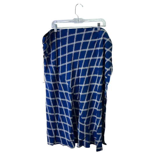 Skirt Midi By Ava & Viv In Blue & White, Size:22